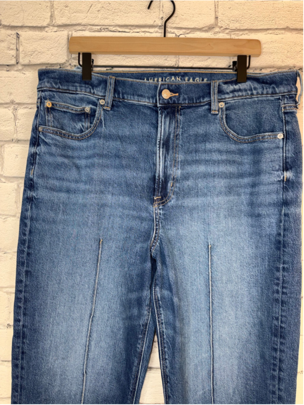 Women’s American Eagle Super High Rise Ankle Straight Jeans size 16 90’s Y2K NWT - Picture 6 of 13